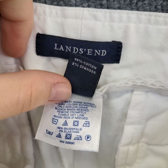 Lands' End Womens Fit 1 Chino Shorts White Size 4 Slash Pockets - Picture 13 of 13